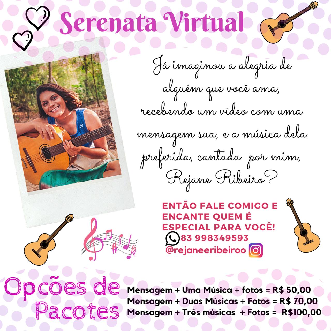Serenata digital ganha espaço na voz da cantora Rejane Ribeiro em Areia