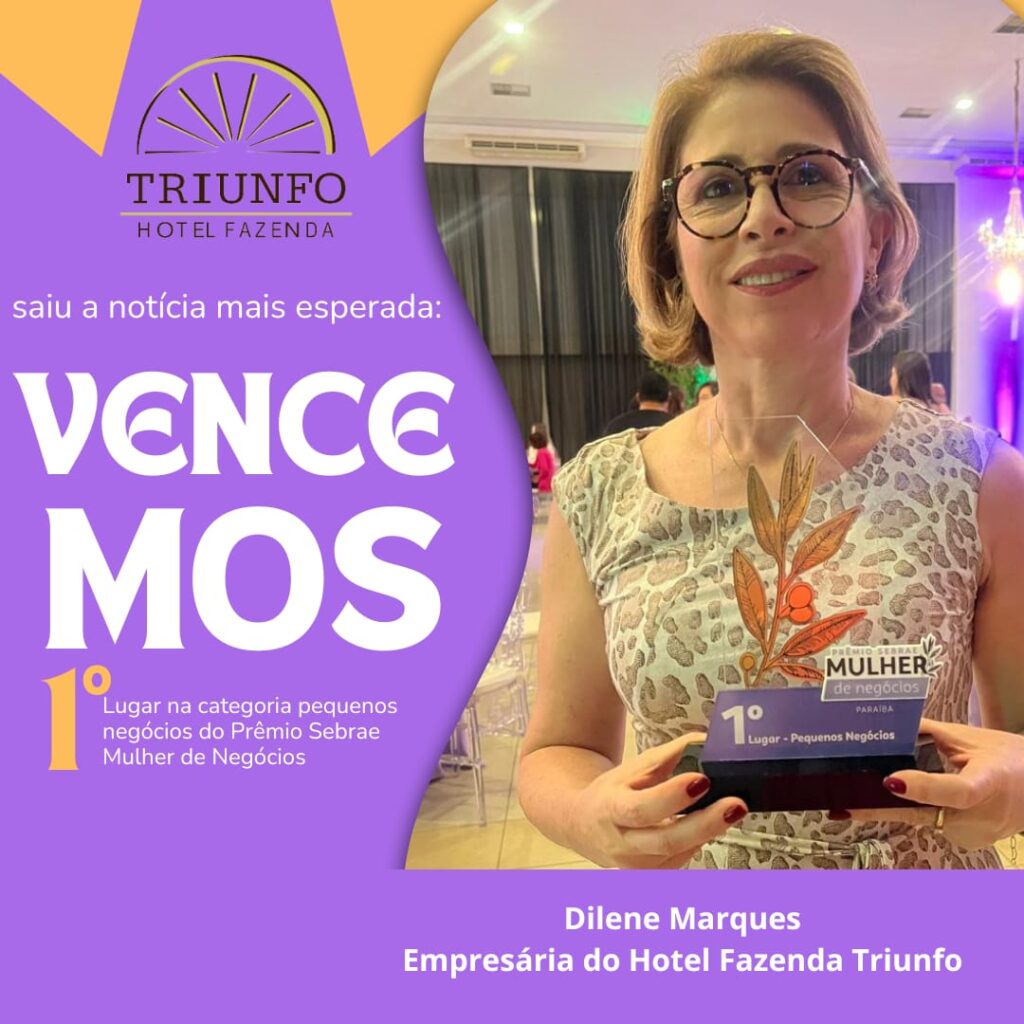 Empresária do Hotel Triunfo conquista 1º lugar no Prêmio Sebrae Mulher de Negócios